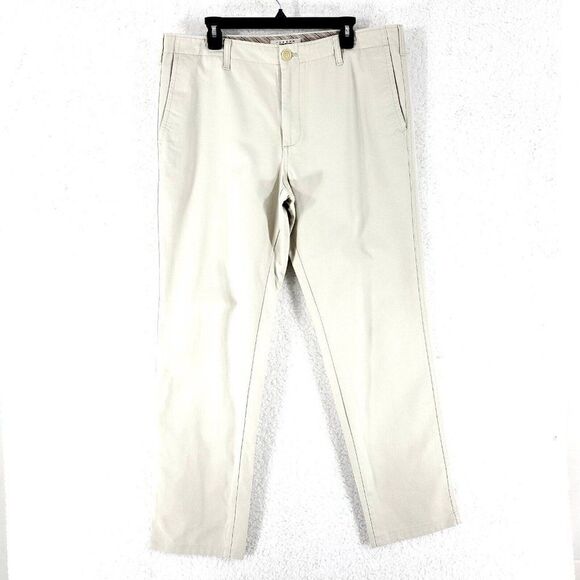 Joseph Abboud Cotton Chino‎ Pants Flat Front Cream Mid Rise 39/32 Tagged 38/32 - Picture 1 of 6